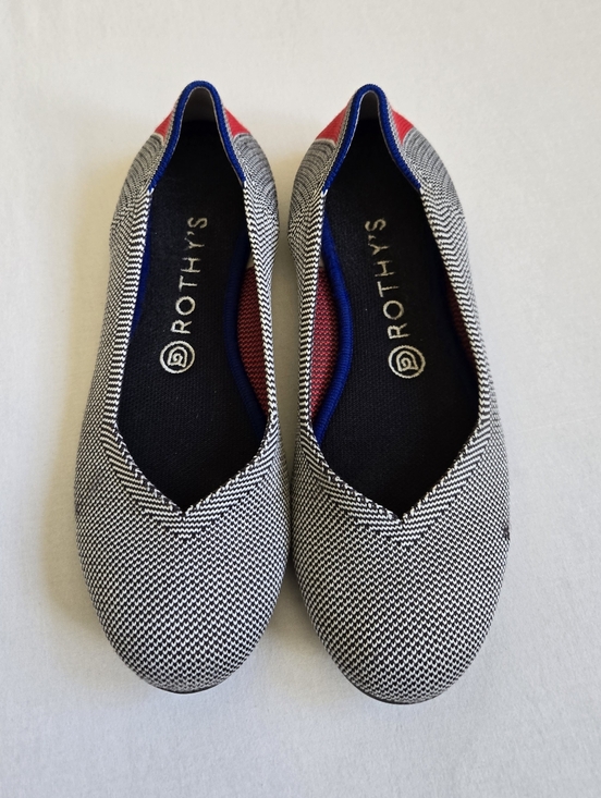 Rothy's Shoes - Rothy's The Flat Shoes Shale Cherry Ribbon Ballet Flats Gray Size 8